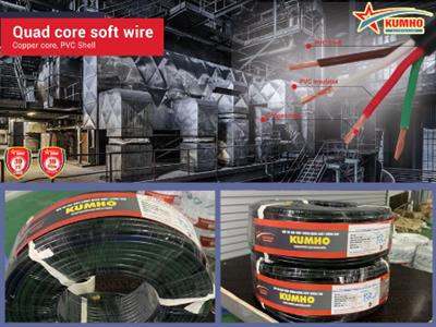 Quad core soft wire VCmt 4x2.5 - Cu/PVC/PVC - 300/300V - Kumho