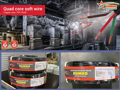 Quad core soft wire VCmt 4x1.0 - Cu/PVC/PVC - 300/300V - Kumho