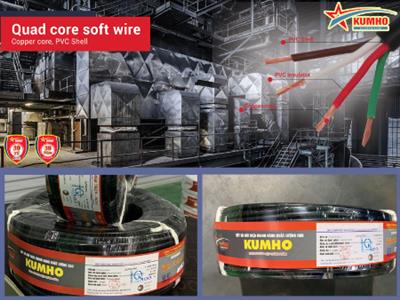 Quad core soft wire VCmt 4x0.5 - Cu/PVC/PVC - 300/300V - Kumho