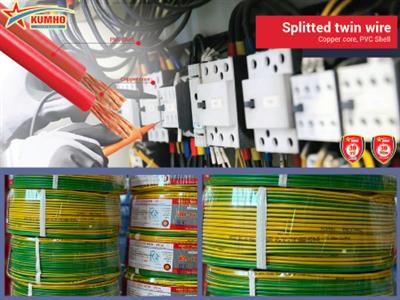 Splitted twin wire VCmd 2 x 0.5 - Cu/PVC-0,6/1KV - Two colours - Kumho