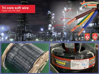 Tri core soft wire VCmt 3 x 1.5 - Cu/PVC/PVC - 400/750V - Kumho