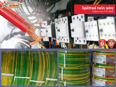 Splitted twin wire VCmd 2 x 0.3 - Cu/PVC-0,6/1KV - Two colours - Kumho